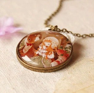 森林系项链卡通可爱女孩配饰小鹿时光宝石长款毛衣链男女生日礼物