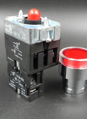 一佳带灯LED自复位电源停止开关按钮22mm点动XB2-01DN 红色