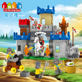 战斗国儿童玩具拼装 插大颗粒益智军事积木3岁男孩英雄城堡带音响
