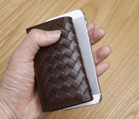 LAN蓝皮具男式真皮钥匙包 牛皮高档钥匙挂扣 时尚编织钥匙排包