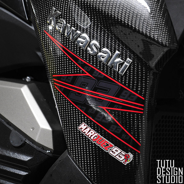 TUTU圖圖車貼 KAWASA Z800 Z250贴纸 93小蚂蚁限量版机车反光贴花