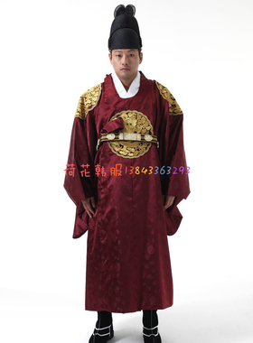 金龙袍古装王韩服/古代宫廷韩服/枣红色/H-M01158-4