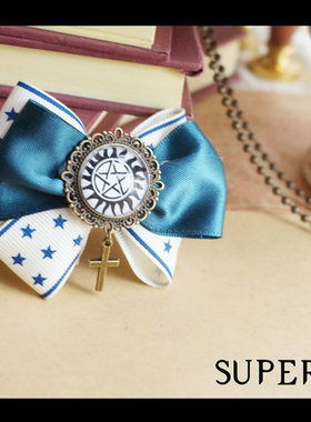 SPN邪恶力量supernatural dean防止附身五芒星 手工蝴蝶结发夹