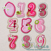 幼儿园编号记号贴小尺寸阿拉伯数字标识背胶衣服装 贴布贴花修补丁