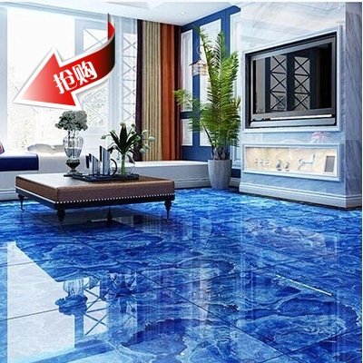 蓝色海洋地板砖瓷砖客厅地砖全抛釉800 800防滑玻化抛光砖背景墙