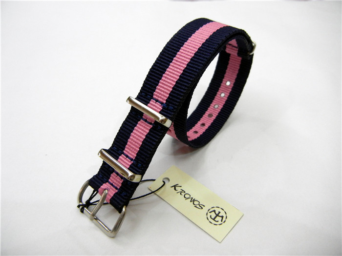 帆布尼龙粉红色时尚风表带1.1MM