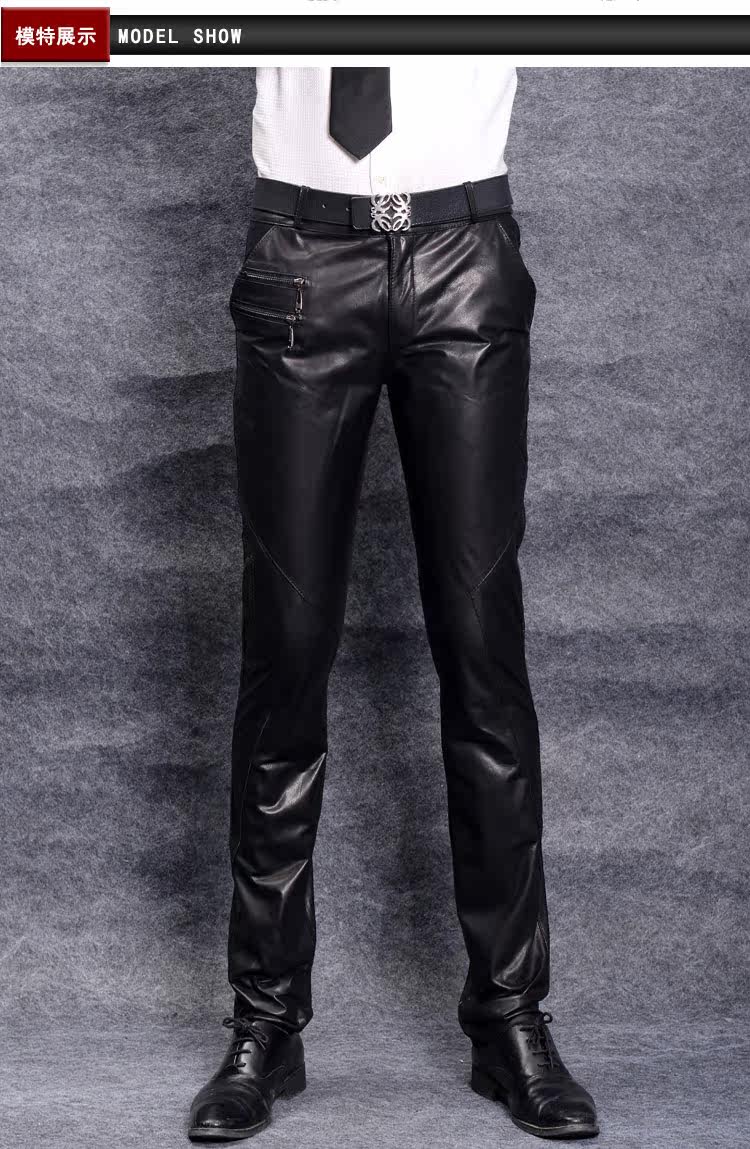 Pantalon cuir homme droit pour hiver - Ref 1479634 Image 1