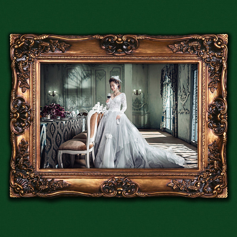 欧式相框美式法式复古树脂雕花油画框镜框挂墙放大婚纱影楼古摄影