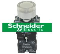 施耐德22mm金属带灯按钮开关XB2BW31B1C 自复位 24V 1NO白色