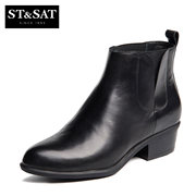 St&Sat/Saturday autumn 2015 new round head, thick with simple, short leather boots shoes SS54112958