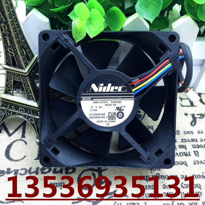 原装正品NIDEC 8cm 12V 0.7a D08A-12TS13 01AH1(K)4线风扇