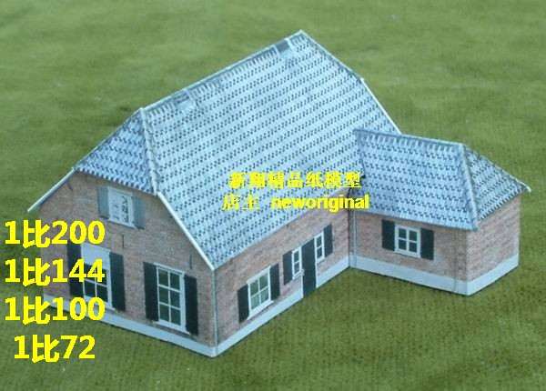 1:200 1比72 1:144 法国乡村农村别墅民居小房子建筑军事场景模型
