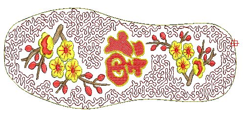 电脑刺绣鞋垫花版设计emb文件 非实物  福