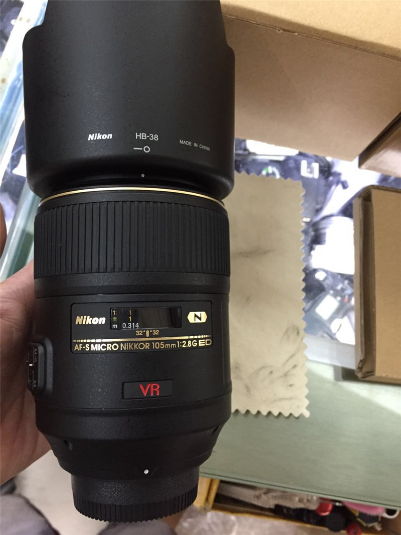 99新nikon 尼康口 af-s 105mm f2.8g vr 防抖 百微单反镜头 n版