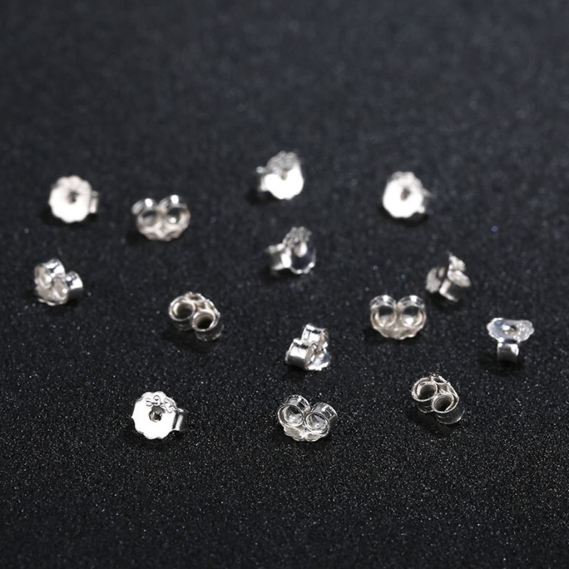 周九九S925银耳塞耳堵耳钉扣耳棍塑料耳针塞银耳堵耳饰银饰耳环塞