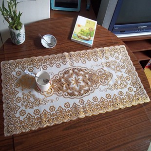 pvc40 欧式 85cm长方形桌布角几方形盖巾多用途 烫金茶几桌布 特价