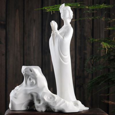 德化白瓷古典风四大美女人物雕塑