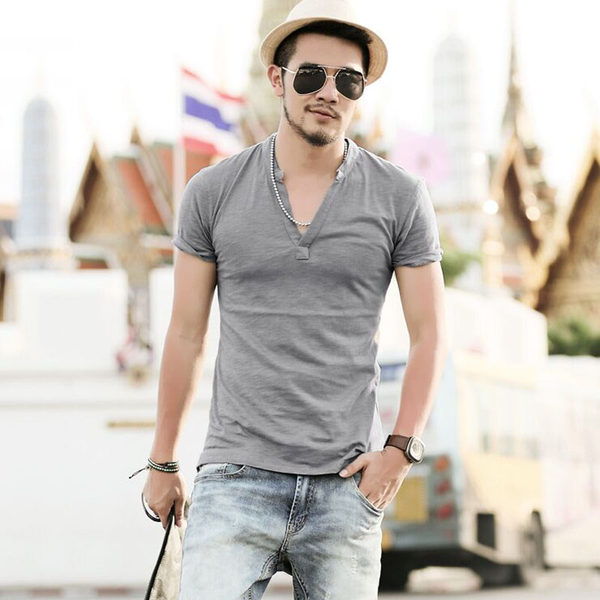 新品促销 Soul Homme 搜惑男装 亚麻棉 男式短袖T恤 优惠券折后 ¥ 15包邮 3色可选