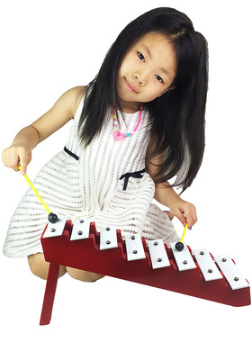 奥尔夫儿童打击乐器阶梯式8音敲琴 红色/蓝色八音铝板手敲琴特价