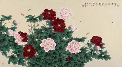苏绣DIY套件 牡丹 富贵凝香冠群芳 40CMX80CM  江浙沪皖包邮