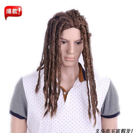 若翔2017潮男时尚头套中分刘海黑人非洲脏辫头动漫COS型整顶假发