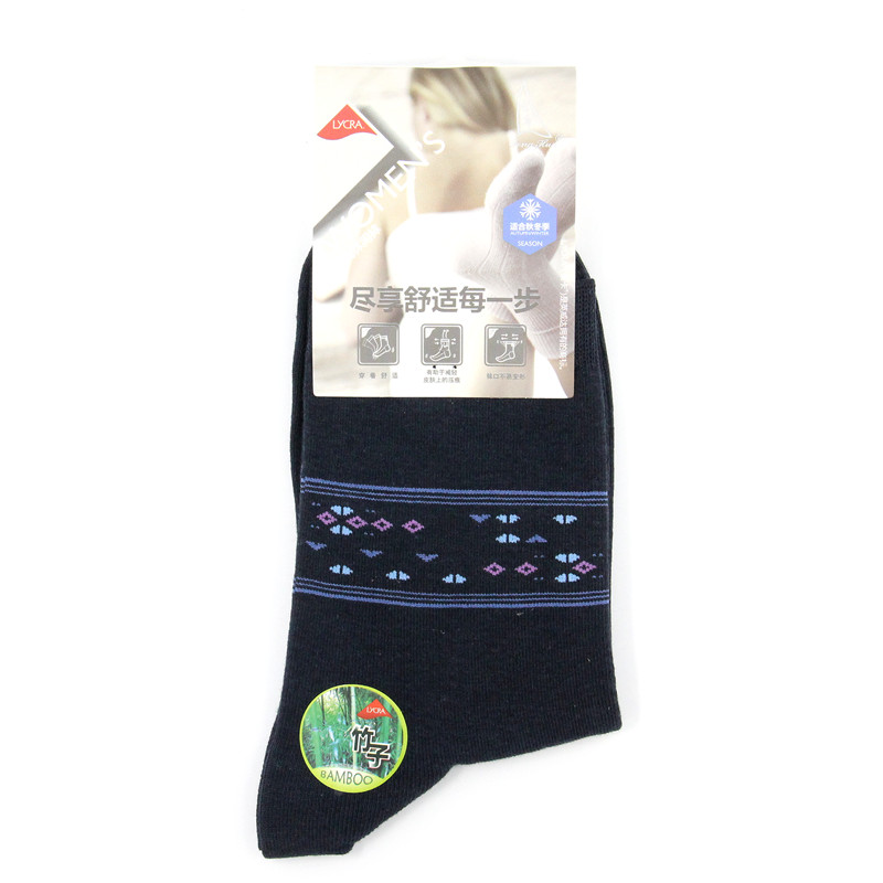 女士高筒竹浆纤维休闲袜