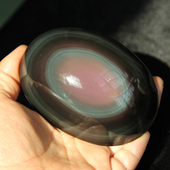 水玉冰魄天然黑曜石把玩 黑曜石原石手把件彩虹眼马眼蛋大号实物