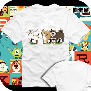 神烦狗doge日本柴犬纪州犬西巴犬秋田犬周边卡通衣服短袖T恤