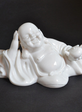 简约现代风弥勒佛陶瓷人物雕塑