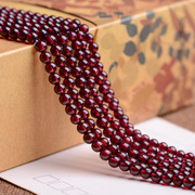 Myatou semi-finished parts natural and Liu Shi Sanzhu 6A rose Garnet bead 6MM natural