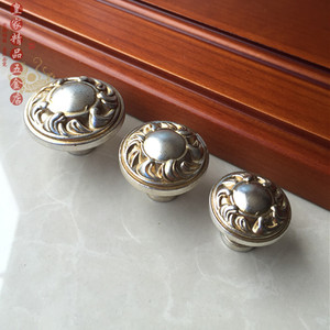 团购欧式圆形单孔古银抽屉拉手柜门衣柜酒柜鞋柜台柜橱柜吊柜把手