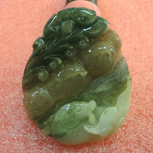 玉如意 南阳独山玉吊坠天蓝料巧色精雕南阳独玉挂件莲年有鱼2