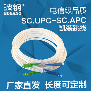 APC 波钢SC 3.0单模单芯铠装 UPC 光纤跳线10米电信级光纤线