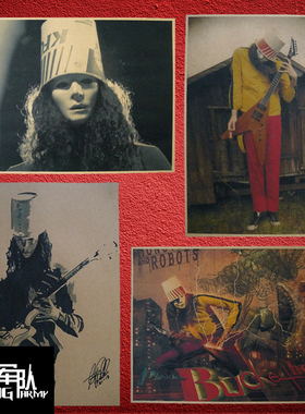 Buckethead 桶哥 摇滚吉他牛皮纸海报装饰画 酒吧照片相框墙贴纸