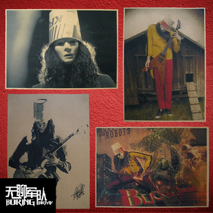 Buckethead 桶哥 摇滚吉他牛皮纸海报装饰画 酒吧照片相框墙贴纸