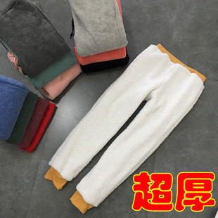 冬季新款加绒加厚棉裤羊羔毛运动休闲裤宽松大码小脚保暖哈伦卫裤