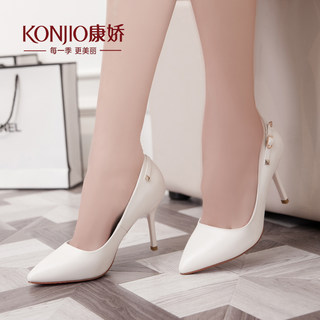 Kang Jiao new spring shoes asakuchi sweet wedding shoes stiletto pointy shoes with high work-Korean version of Red Joker