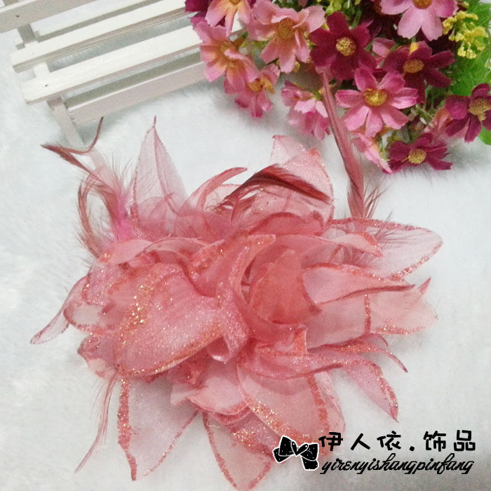 多彩舞会派对纯色花朵发饰