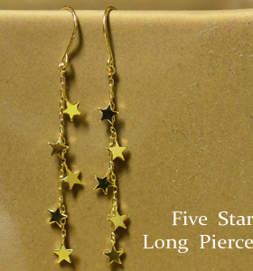 超美日本代购饰品流苏星星吊坠18K黄金白金玫瑰金长耳环耳饰耳