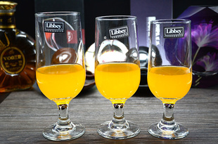 正品利比透明大使啤酒杯玻璃杯高脚果汁杯冰沙奶昔奶茶饮料杯3730