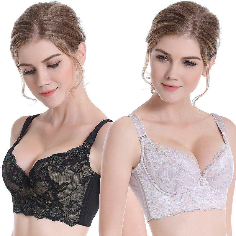 现货五排扣调整型文胸薄杯软钢圈四分之三内衣女聚拢收副乳上托
