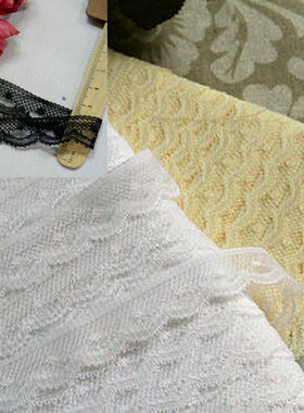 19D特价客供 黑色白色淡黄色 水玉波浪蕾丝花边1.6~2cm宽1.5元1米