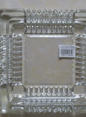 水晶玻璃烟灰缸会议室客厅创意礼品 大号方形烟缸包邮