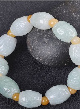 翡翠路路通缅甸玉石福禄寿手串