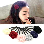 Know Richie Korean flower hair clips accessories hair accessories solid color wool rose flower clip BB clip bangs clip