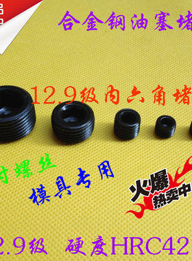 12.9级油塞堵头合金钢内六角止付螺丝螺塞堵头M24X1.5X12 MSW系列