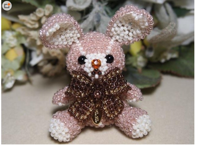 手工串珠 进口TOHO米珠材料包 梦幻熊兔组合情侣 中文走线教程