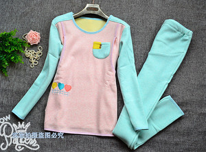 妈咪添丁喜D8716孕产妇哺乳保暖内衣套装 加绒厚喂奶月子服秋衣裤