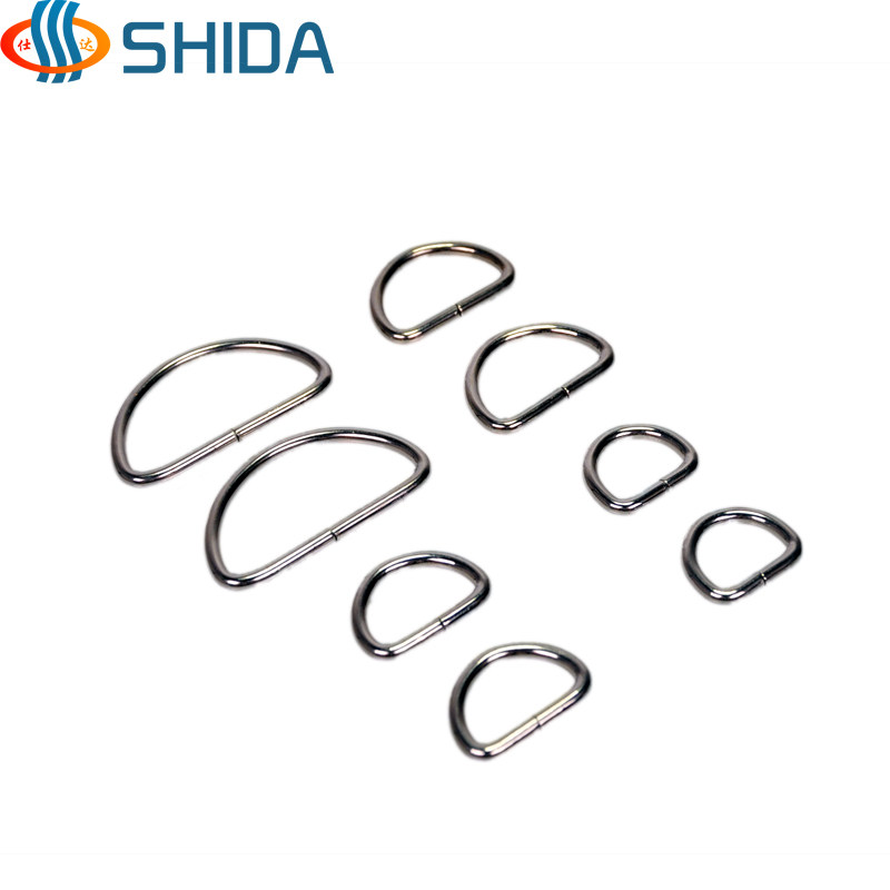 仕达D字环扣 金属半圆扣 白镍色D形背包连接扣调节扣1-5cm