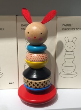 爱家居优选层层叠小兔积木木质